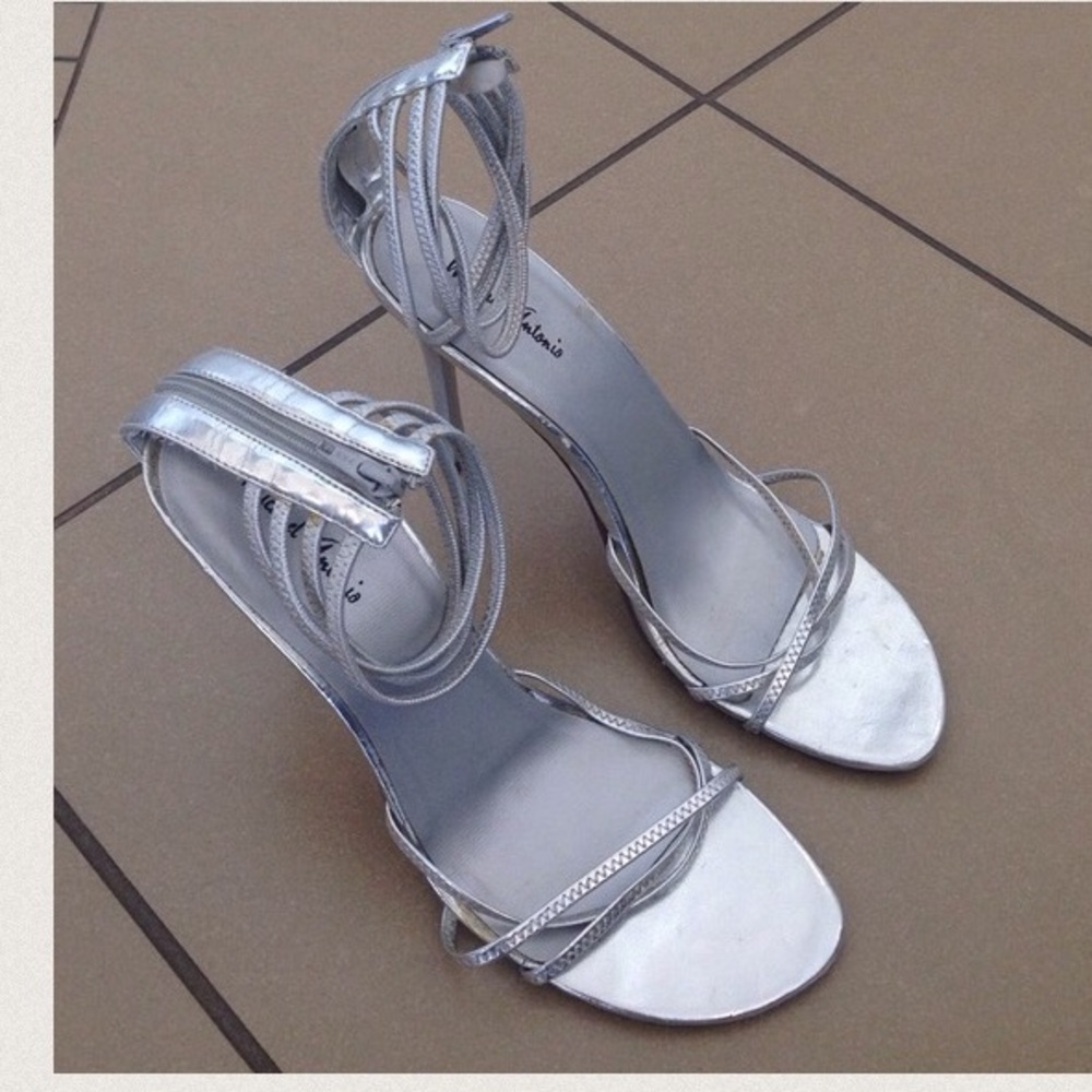 Michael Antonio Silver Heels Sandals Size 8.5